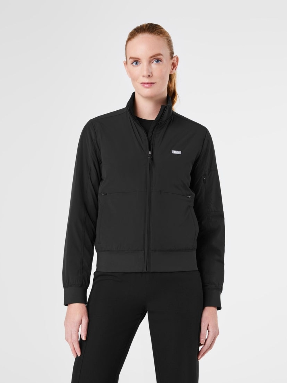 Figs Float Black Bomber Jacket